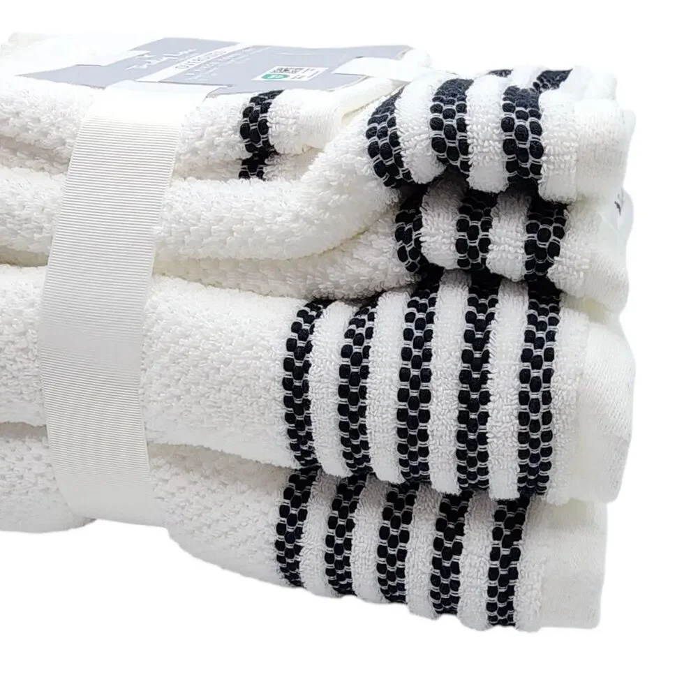 Truly Lou 6pc White Oversized Soft Cotton Towel Set 2‎ Bath 2 Hand 2 Wash